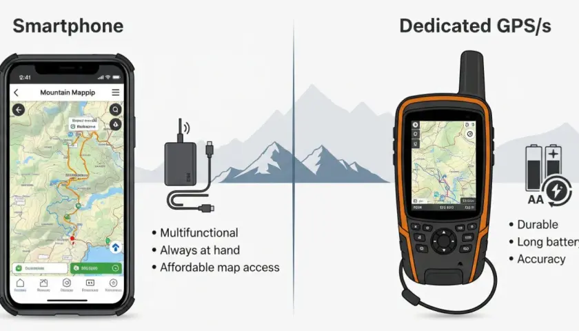 Smartfon z mapą i dedykowany GPS z mapą, porównanie urządzeń do nawigacji w terenie.