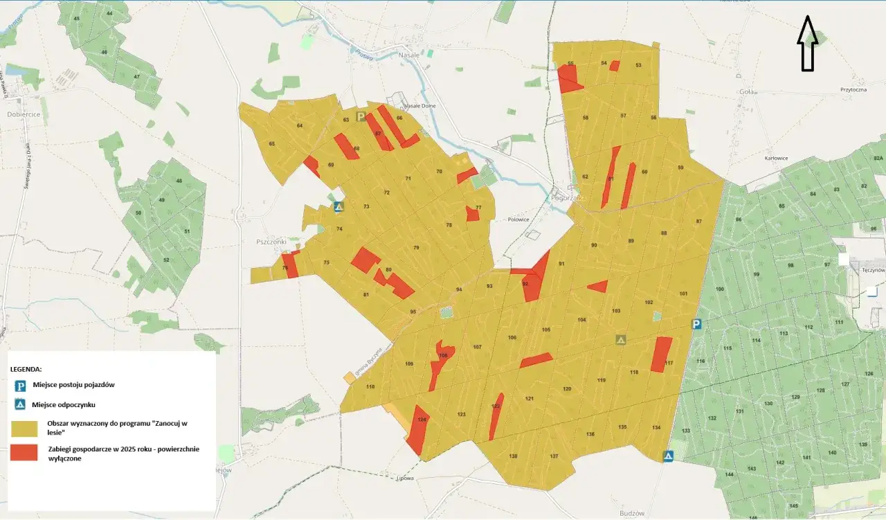 Mapa pokazuje obszary wyznaczone do programu